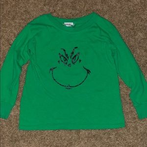 Boys screen printed long sleeve Grinch shirt
